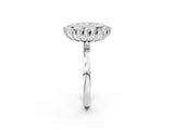 White gold Cushion Halo Diamond Ring with Milgrain Edge and Round Prong Setting_27