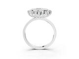 White gold Cushion Halo Diamond Ring with Milgrain Edge and Round Prong Setting_29