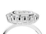 White gold Cushion Halo Diamond Ring with Milgrain Edge and Round Prong Setting_30