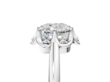 White gold Cushion Halo Diamond Ring with Round Cluster Setting, Solitaire Band, and Four-Prong Setting_89