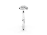White gold Cushion Halo Diamond Solitaire with Pavé Band and Four-Prong Setting_111