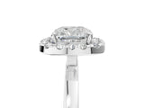 White gold Cushion Halo Diamond Solitaire with Pavé Band and Four-Prong Setting_112