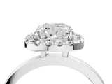 White gold Cushion Halo Diamond Solitaire with Pavé Band and Four-Prong Setting_114