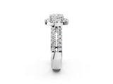 White gold Cushion Halo Diamond Split Shank Engagement Ring with Prong Setting_41