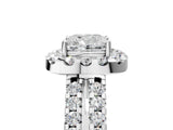 White gold Cushion Halo Diamond Split Shank Engagement Ring with Prong Setting_44