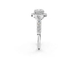 White gold Cushion Halo Milgrain Solitaire with Bezel Set Side Stones and Pave Band_34