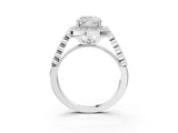 White gold Cushion Halo Milgrain Solitaire with Bezel Set Side Stones and Pave Band_35
