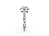 White gold Cushion Halo Pavé Diamond Engagement Ring with Bezel Setting_22