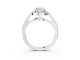 White gold Cushion Halo Pavé Diamond Engagement Ring with Bezel Setting_23