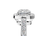 White gold Cushion Halo Pavé Diamond Engagement Ring with Bezel Setting_25