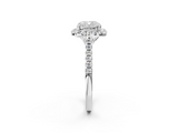 White gold Cushion Halo Pavé Diamond Engagement Ring with Four-Prong Setting_24