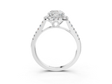 White gold Cushion Halo Pavé Diamond Engagement Ring with Four-Prong Setting_25