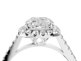 White gold Cushion Halo Pavé Diamond Engagement Ring with Four-Prong Setting_26