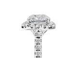 White gold Cushion Halo Pavé Diamond Engagement Ring with Four-Prong Setting_27