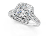 White gold Cushion Halo Pavé Diamond Engagement Ring with Four-Prong Setting_27