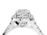 White gold Cushion Halo Pavé Diamond Engagement Ring with Four-Prong Setting_30