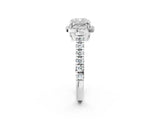 White gold Cushion Halo Pavé Diamond Engagement Ring with Four-Prong Setting_36