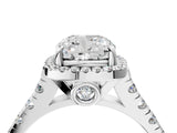 White gold Cushion Halo Pavé Diamond Engagement Ring with Four-Prong Setting_38