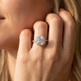 White gold Cushion Halo Pavé Diamond Engagement Ring with Four-Prong Setting_41