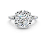 White gold Cushion Halo Pave Diamond Engagement Ring with Four-Prong Setting_33