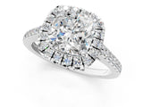 White gold Cushion Halo Pave Diamond Engagement Ring with Four-Prong Setting_34