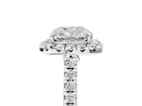 White gold Cushion Halo Pave Diamond Engagement Ring with Four-Prong Setting_38