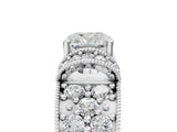 White gold Cushion Halo Pave Diamond Engagement Ring with Milgrain Detailing_54