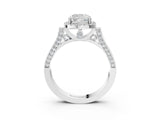 White gold Cushion Halo Pave Split Shank Prong Setting Ring_66