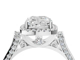 White gold Cushion Halo Pave Split Shank Prong Setting Ring_67