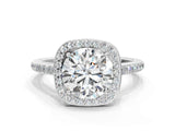 White gold Cushion Halo Round Diamond Pavé Band with Four-Prong Setting_21