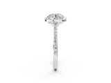 White gold Cushion Halo Round Diamond Pavé Band with Four-Prong Setting_23