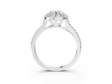 White gold Cushion Halo Round Diamond Pavé Band with Four-Prong Setting_24
