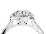 White gold Cushion Halo Round Diamond Pavé Band with Four-Prong Setting_25