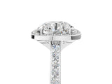 White gold Cushion Halo Round Diamond Pavé Band with Four-Prong Setting_26