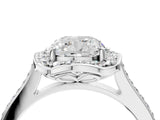 White gold Cushion Halo Round Diamond Pave Band with Four-Prong Setting_41