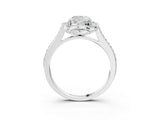 White gold Cushion Halo Round Diamond Pave Band with Four-Prong Setting_41