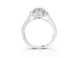 White gold Cushion Halo Round Diamond Pave Band with Four-Prong Setting_59