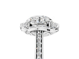 White gold Cushion Halo Round Diamond Pave Band with Four-Prong Setting_61
