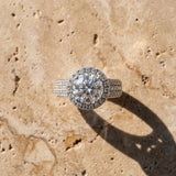 White gold Cushion Halo Round Diamond Pave Band with Prong Setting_27