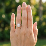 Platinum 2.04 Carat E VVS2 Round Halo Round Diamond Twist Band with Four-Prong Setting