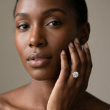 White gold Cushion Halo Solitaire Engagement Ring with Round Diamond and Four-Prong Setting_25