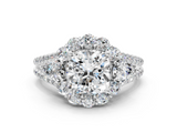 White gold Cushion Halo Split Shank Diamond Engagement Ring with Prong Setting_20