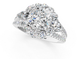 White gold Cushion Halo Split Shank Diamond Engagement Ring with Prong Setting_21
