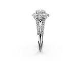 White gold Cushion Halo Split Shank Diamond Engagement Ring with Prong Setting_22
