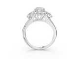 White gold Cushion Halo Split Shank Diamond Engagement Ring with Prong Setting_23