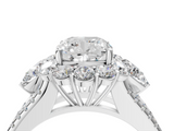 White gold Cushion Halo Split Shank Diamond Engagement Ring with Prong Setting_24