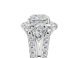 White gold Cushion Halo Split Shank Diamond Engagement Ring with Prong Setting_25