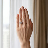 White gold Cushion Halo Split Shank Diamond Ring with Four-Prong Setting_3