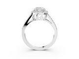 White gold Cushion Halo Split Shank Diamond Ring with Four-Prong Setting_39