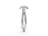 White gold Cushion Halo Split Shank Diamond Ring with Pavé Setting_27